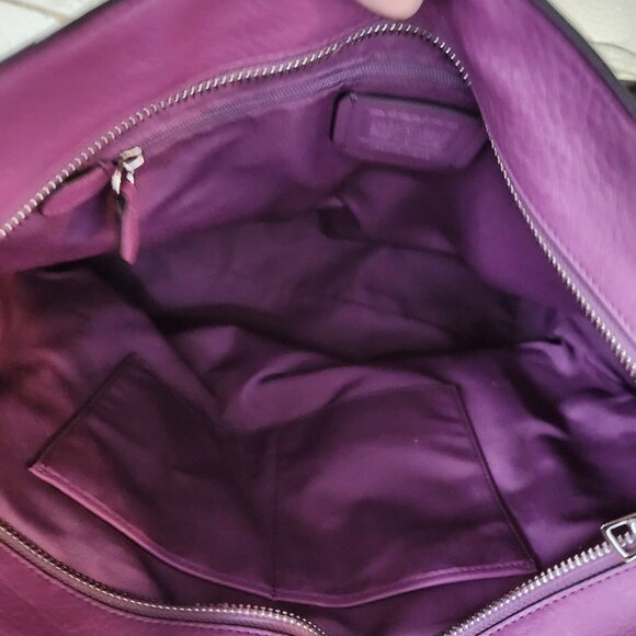 Nwt Coach Town Leather Purple Tote Bag Purse - Picture 8 of 8
